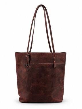 S-ZONE Brown Vintage Leather Work Tote Laptop Bag